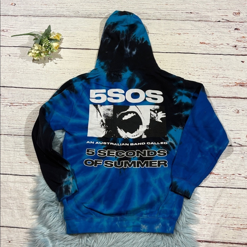 5SOS Official Teeth Oversized Tie Dye Graphic Band Merch Hoodie